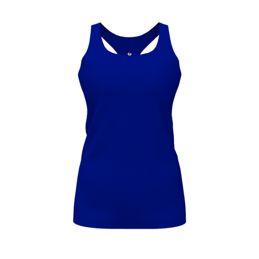 [CUS-DFW-RCBK-PER-RYL-FYS-LOGO1] Racerback Tank Top (Female Youth S, Royal, Logo 1)