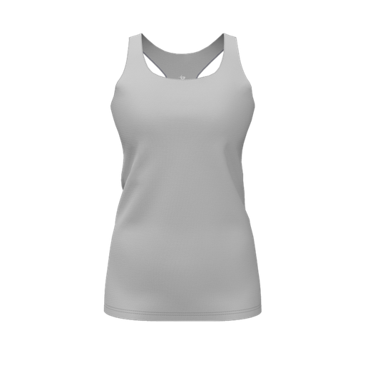 [CUS-DFW-RCBK-PER-GRY-FYS-LOGO2] Racerback Tank Top (Female Youth S, Gray, Logo 2)