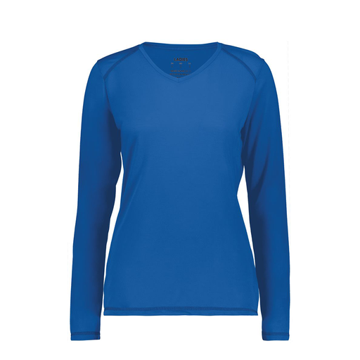 [6847.060.XS-LOGO2] Women's SoftTouch Long Sleeve (Female Adult XS, Royal, Logo 2)