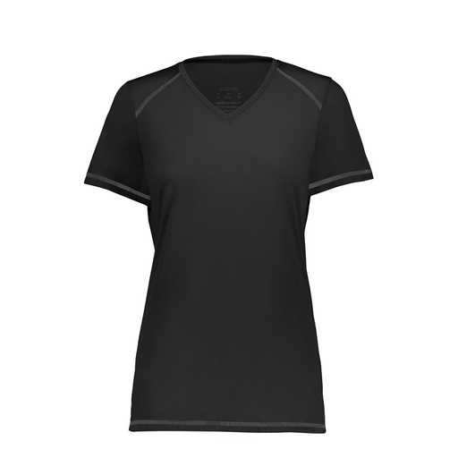 [6844.080.XS-LOGO1] Women's SoftTouch Short Sleeve (Female Adult XS, Black, Logo 1)