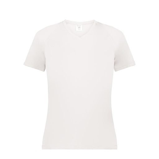 [2792.005.XS-LOGO2] Ladies Smooth Sport V-Neck T-Shirt (Female Adult XS, White, Logo 2)