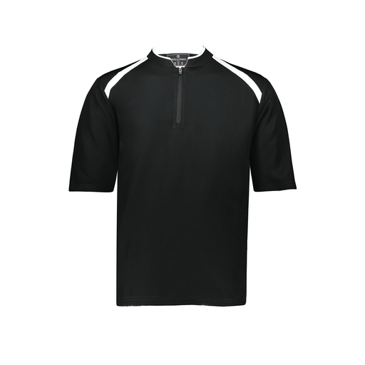 [229581-AS-BLK-LOGO1] Men's Dugout Short Sleeve Pullover (Adult S, Black, Logo 1)