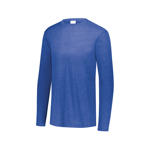 [3075.U55.XS-LOGO1] Decker Men's Tri-Blend T-Shirt - Long Sleeve (Adult XS, Royal, Logo 1)