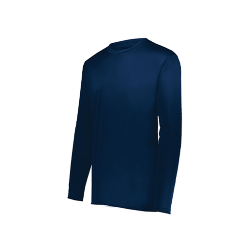 [222823.065.S-LOGO3] Youth LS Smooth Sport Shirt (Youth S, Navy, Logo 3)