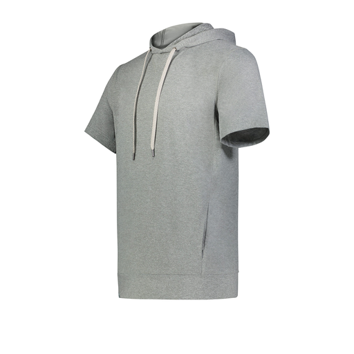 [222605-SIL-YS-LOGO1] YOUTH VENTURA SOFT KNIT SHORT SLEEVE HOODIE (Youth S, Silver, Logo 1)